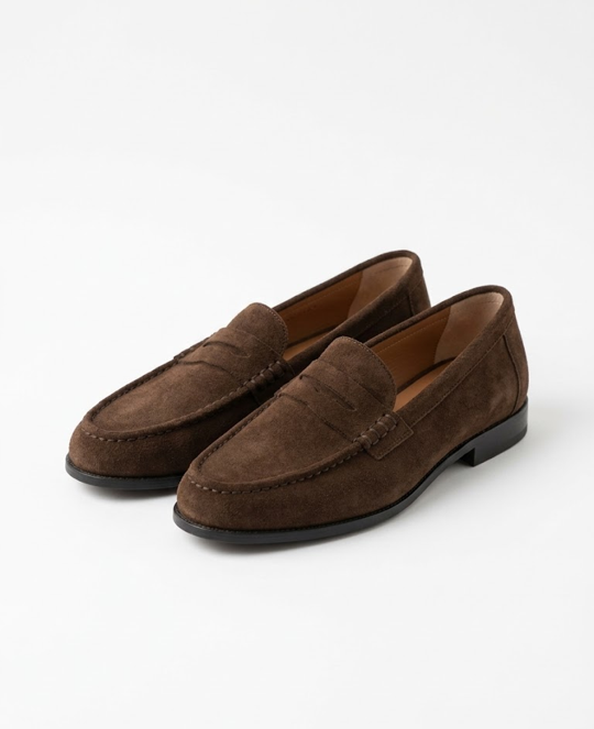 Braune Wildleder-Loafer