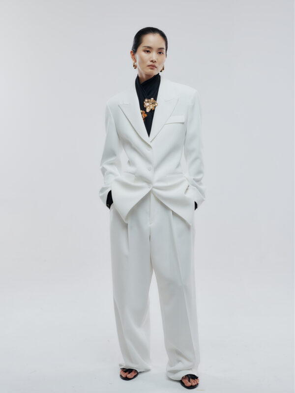 Weisser Strukturierter Blazer