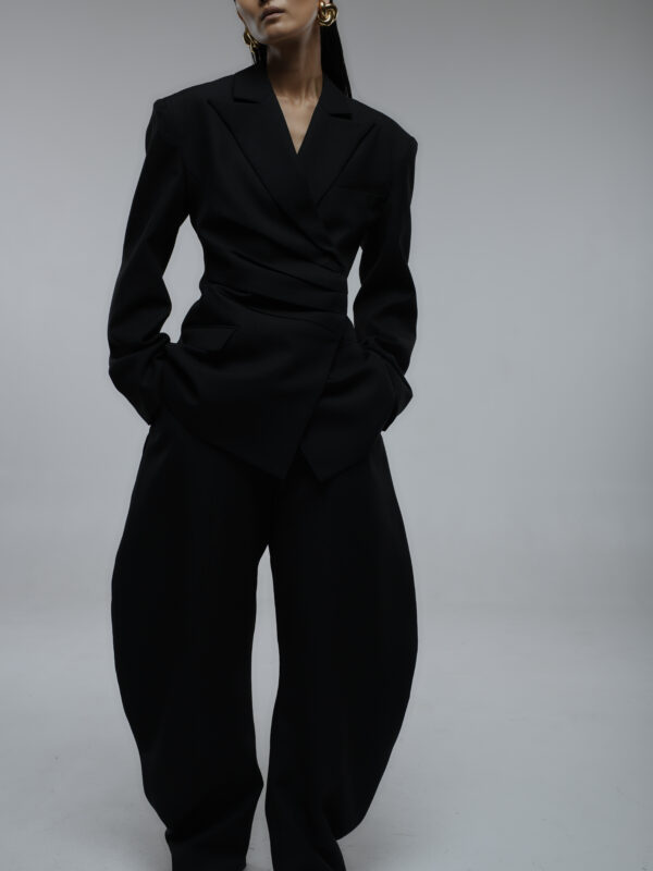 Blazer Signature Drapé Noir