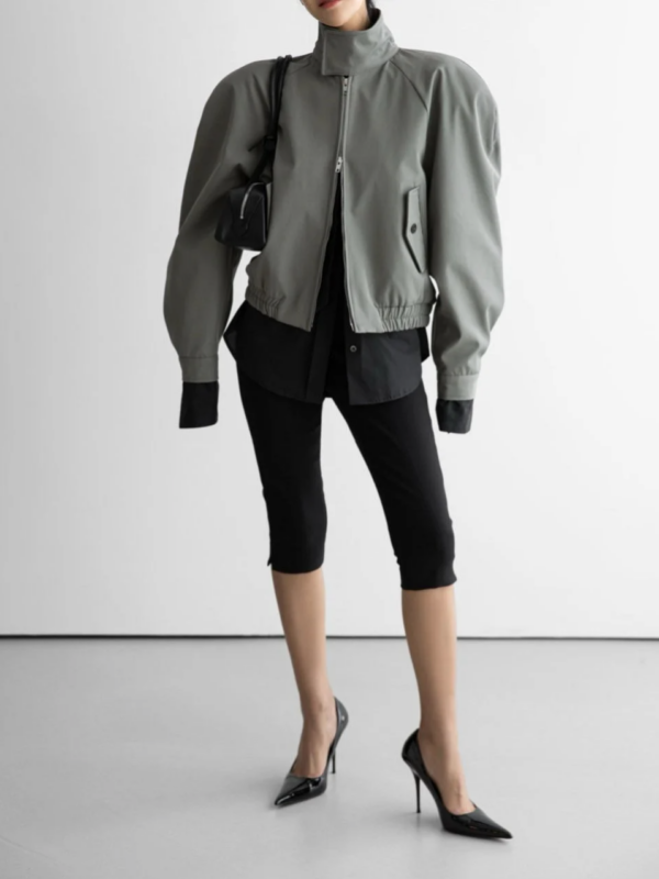 Veste à Col cheminée Kaki