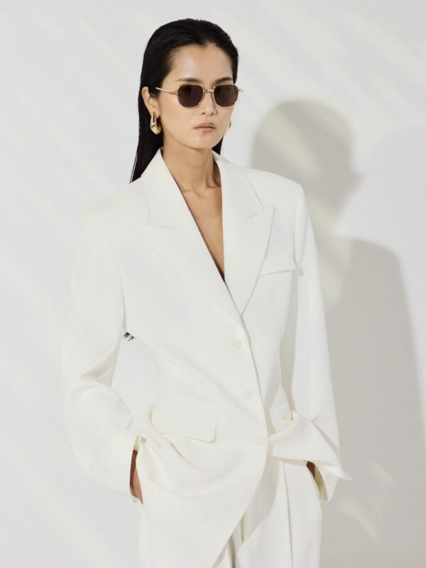 Weisser Strukturierter Blazer